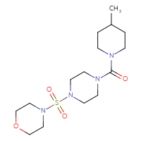 Chemical structure of 4-{[4-(4-methylpiperidine-1-carbonyl)piperazin-1-yl]sulfonyl}morpholine - CSSB00027394349