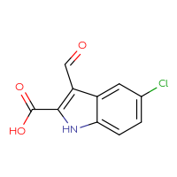 Chemical structure of 5-chloro-3-formyl-1H-indole-2-carboxylic acid - CSSB00010141711