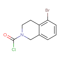 Chemical structure of 5-bromo-1,2,3,4-tetrahydroisoquinoline-2-carbonyl chloride - CSSB00118645954