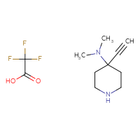 Chemical structure of 4-ethynyl-N,N-dimethylpiperidin-4-amine; trifluoroacetic acid - CSSB03437231660