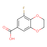 Chemical structure of 8-fluoro-2,3-dihydro-1,4-benzodioxine-6-carboxylic acid - CSSB00009926100