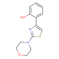 Chemical structure of 2-[2-(morpholin-4-yl)-1,3-thiazol-4-yl]phenol - CSSB00103858341