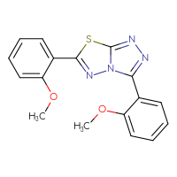 Chemical structure of bis(2-methoxyphenyl)-[1,2,4]triazolo[3,4-b][1,3,4]thiadiazole - CSSB00121637884