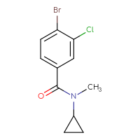 Chemical structure of 4-bromo-3-chloro-N-cyclopropyl-N-methylbenzamide - CSSB00012841427