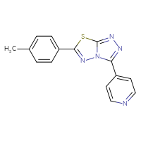 Chemical structure of 4-[6-(4-methylphenyl)-[1,2,4]triazolo[3,4-b][1,3,4]thiadiazol-3-yl]pyridine - CSSB00027466720