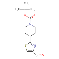 Chemical structure of tert-butyl 4-(4-formyl-1,3-thiazol-2-yl)piperidine-1-carboxylate - CSSB00010170447
