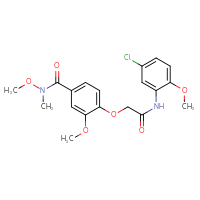 Chemical structure of 4-{[(5-chloro-2-methoxyphenyl)carbamoyl]methoxy}-N,3-dimethoxy-N-methylbenzamide - CSSB02271959267