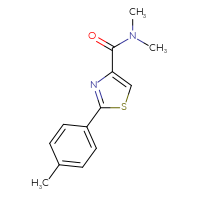 Chemical structure of N,N-dimethyl-2-(4-methylphenyl)-1,3-thiazole-4-carboxamide - CSSB00026701924