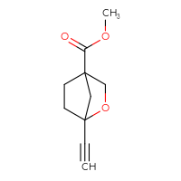 Chemical structure of methyl 1-ethynyl-2-oxabicyclo[2.2.1]heptane-4-carboxylate - CSSB21123224281