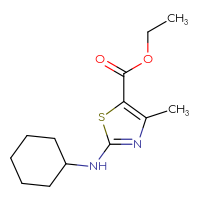 Chemical structure of ethyl 2-(cyclohexylamino)-4-methyl-1,3-thiazole-5-carboxylate - CSSB00020602159