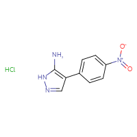 Chemical structure of 4-(4-nitrophenyl)-1H-pyrazol-5-amine hydrochloride - CSSB00137314725