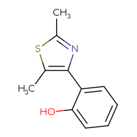 Chemical structure of 2-(2,5-dimethyl-1,3-thiazol-4-yl)phenol - CSSB00010737847