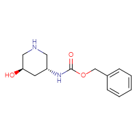 Chemical structure of benzyl N-[(3R,5R)-5-hydroxypiperidin-3-yl]carbamate - CSSB03439513522