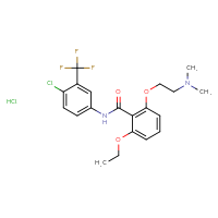 Chemical structure of N-[4-chloro-3-(trifluoromethyl)phenyl]-2-[2-(dimethylamino)ethoxy]-6-ethoxybenzamide hydrochloride - CSSB00160571582