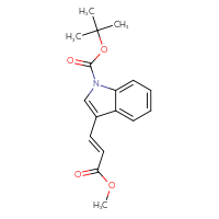 Chemical structure of tert-butyl 3-[(1E)-3-methoxy-3-oxoprop-1-en-1-yl]-1H-indole-1-carboxylate - CSSB00015331819