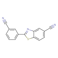 Chemical structure of 2-(3-cyanophenyl)-1,3-benzothiazole-5-carbonitrile - CSSB15080558779
