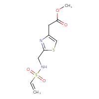 Chemical structure of methyl 2-[2-(ethenesulfonamidomethyl)-1,3-thiazol-4-yl]acetate - CSSB21332050536