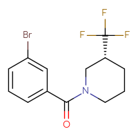 Chemical structure of (3R)-1-(3-bromobenzoyl)-3-(trifluoromethyl)piperidine - CSSB00045933112