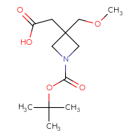 Chemical structure of 2-{1-[(tert-butoxy)carbonyl]-3-(methoxymethyl)azetidin-3-yl}acetic acid - CSSB20488326044