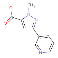 Chemical structure of 1-methyl-3-(pyridin-3-yl)-1H-pyrazole-5-carboxylic acid - CSSB00010112766