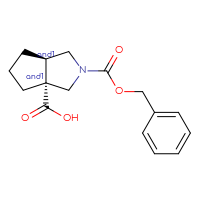 Chemical structure of rac-(3aR,6aR)-2-[(benzyloxy)carbonyl]-octahydrocyclopenta[c]pyrrole-3a-carboxylic acid - CSSB00023900741