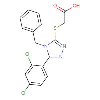 Chemical structure of 2-{[4-benzyl-5-(2,4-dichlorophenyl)-4H-1,2,4-triazol-3-yl]sulfanyl}acetic acid - CSSB00000684032