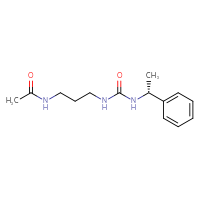 Chemical structure of N-[3-({[(1R)-1-phenylethyl]carbamoyl}amino)propyl]acetamide - CSSB02011083434