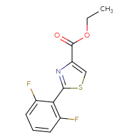 Chemical structure of ethyl 2-(2,6-difluorophenyl)-1,3-thiazole-4-carboxylate - CSSB00003336910