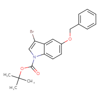 Chemical structure of tert-butyl 5-(benzyloxy)-3-bromo-1H-indole-1-carboxylate - CSSB00010163211