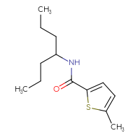 Chemical structure of N-(heptan-4-yl)-5-methylthiophene-2-carboxamide - CSSB06614208130