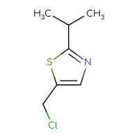 Chemical structure of 5-(chloromethyl)-2-(propan-2-yl)-1,3-thiazole - CSSB00012306795