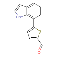 Chemical structure of 5-(1H-indol-7-yl)thiophene-2-carbaldehyde - CSSB00102826897