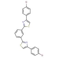 Chemical structure of 4-(4-bromophenyl)-2-{3-[4-(4-bromophenyl)-1,3-thiazol-2-yl]phenyl}-1,3-thiazole - CSSB00161152565