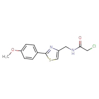 Chemical structure of 2-chloro-N-{[2-(4-methoxyphenyl)-1,3-thiazol-4-yl]methyl}acetamide - CSSB01701261287