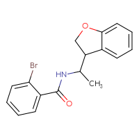 Chemical structure of 2-bromo-N-[1-(2,3-dihydro-1-benzofuran-3-yl)ethyl]benzamide - CSSB02074079763
