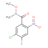 Chemical structure of 5-chloro-4-fluoro-N-methoxy-N-methyl-2-nitrobenzamide - CSSB21151594272