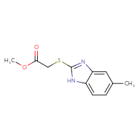 Chemical structure of methyl 2-[(5-methyl-1H-1,3-benzodiazol-2-yl)sulfanyl]acetate - CSSB00000148985