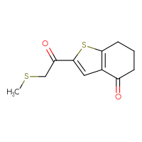 Chemical structure of 2-[2-(methylsulfanyl)acetyl]-4,5,6,7-tetrahydro-1-benzothiophen-4-one - CSSB21246437176