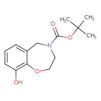 Chemical structure of tert-butyl 9-hydroxy-2,3,4,5-tetrahydro-1,4-benzoxazepine-4-carboxylate - CSSB00010414345