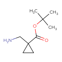 Chemical structure of tert-butyl 1-(aminomethyl)cyclopropane-1-carboxylate - CSSB00012183928