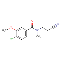 Chemical structure of 4-chloro-N-(2-cyanoethyl)-3-methoxy-N-methylbenzamide - CSSB01998050156