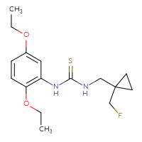 Chemical structure of 1-(2,5-diethoxyphenyl)-3-{[1-(fluoromethyl)cyclopropyl]methyl}thiourea - CSSB21432518581