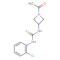 Chemical structure of 3-(1-acetylazetidin-3-yl)-1-(2-chlorophenyl)thiourea - CSSB21432506008