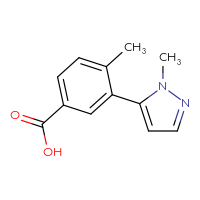 Chemical structure of 4-methyl-3-(1-methyl-1H-pyrazol-5-yl)benzoic acid - CSSB00012928360