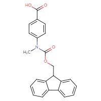 Chemical structure of 4-({[(9H-fluoren-9-yl)methoxy]carbonyl}(methyl)amino)benzoic acid - CSSB00020614428