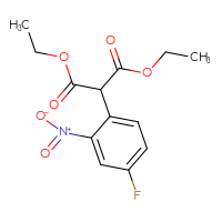 Chemical structure of 1,3-diethyl 2-(4-fluoro-2-nitrophenyl)propanedioate - CSSB00020636610