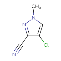 Chemical structure of 4-chloro-1-methyl-1H-pyrazole-3-carbonitrile - CSSB00000040849