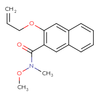 Chemical structure of N-methoxy-N-methyl-3-(prop-2-en-1-yloxy)naphthalene-2-carboxamide - CSSB21151590101