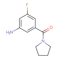 Chemical structure of 3-fluoro-5-(pyrrolidine-1-carbonyl)aniline - CSSB00012941384