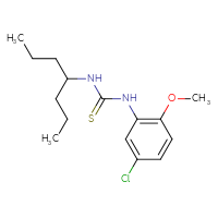 Chemical structure of 1-(5-chloro-2-methoxyphenyl)-3-(heptan-4-yl)thiourea - CSSB21432495737